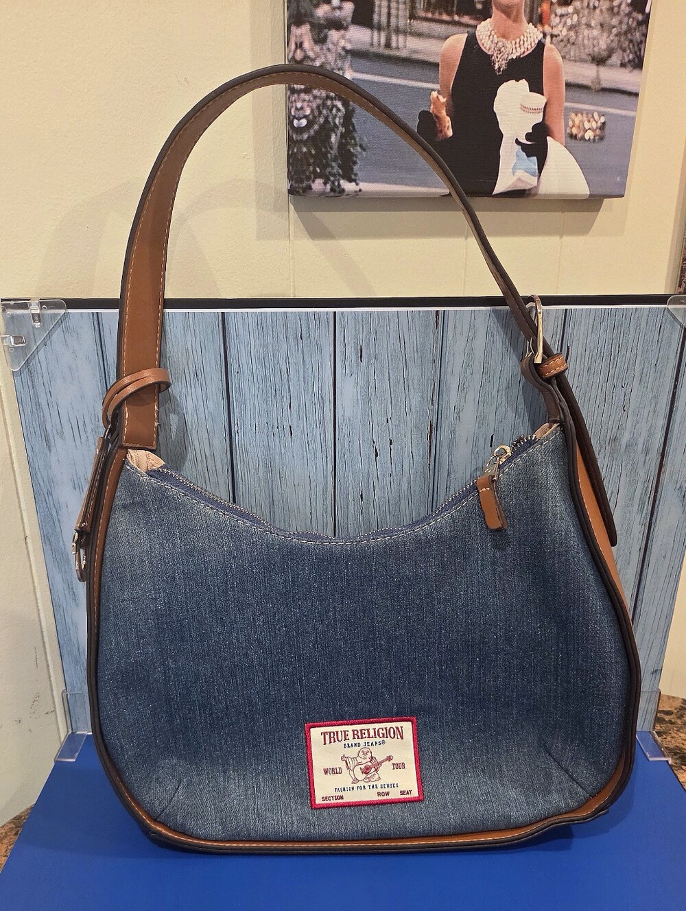 BRAND NEW!! True Religion Denim Shoulder Bag with Pockets
